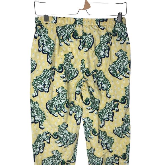 Printfresh Tiger Queen Pajama Pants XS Yelllow Green Pockets - Picture 9 of 12